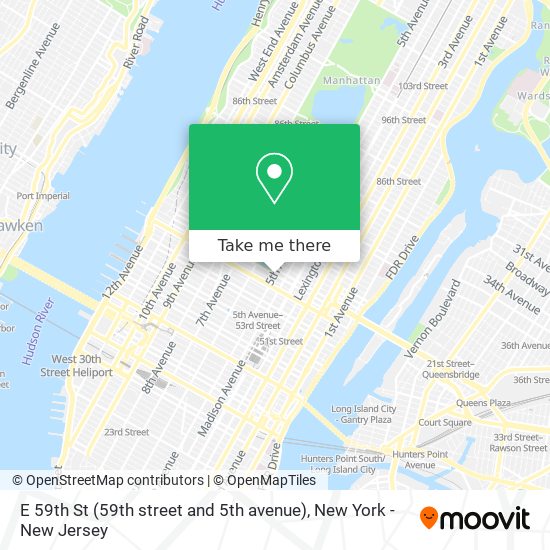 Mapa de E 59th St (59th street and 5th avenue)
