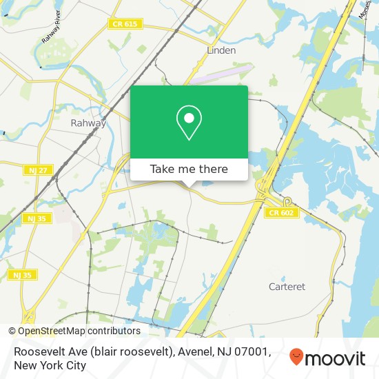 Mapa de Roosevelt Ave (blair roosevelt), Avenel, NJ 07001