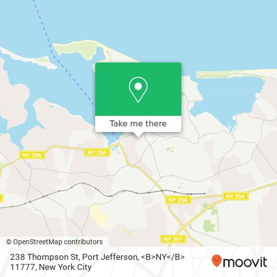 Mapa de 238 Thompson St, Port Jefferson, <B>NY< / B> 11777