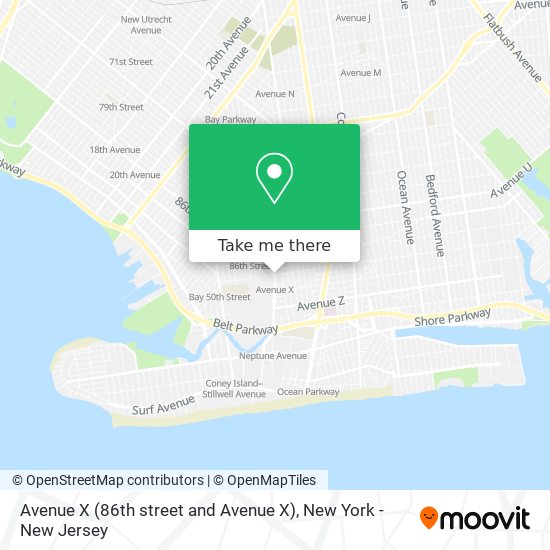 Avenue X (86th street and Avenue X) map