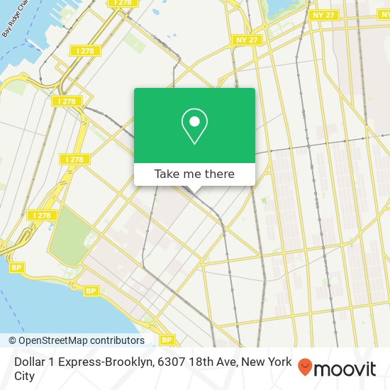 Dollar 1 Express-Brooklyn, 6307 18th Ave map