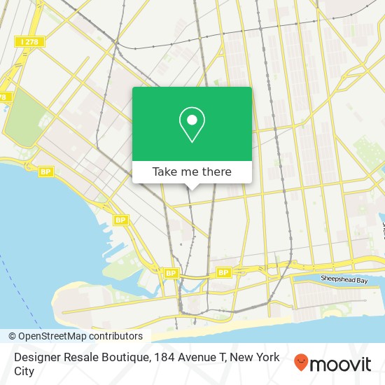 Mapa de Designer Resale Boutique, 184 Avenue T