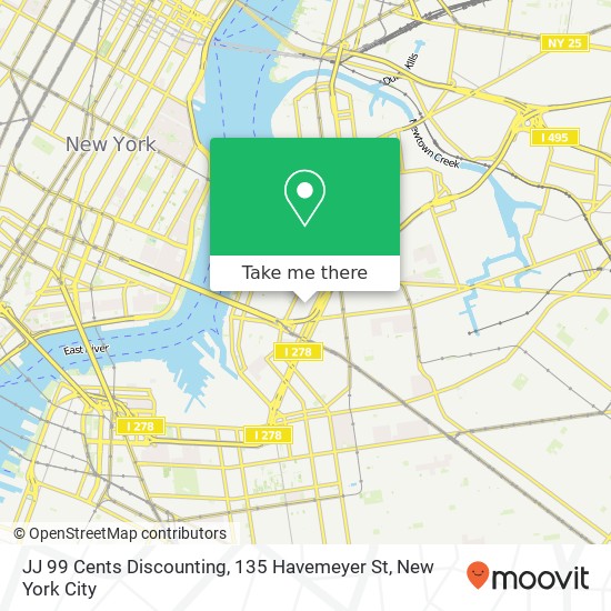 JJ 99 Cents Discounting, 135 Havemeyer St map