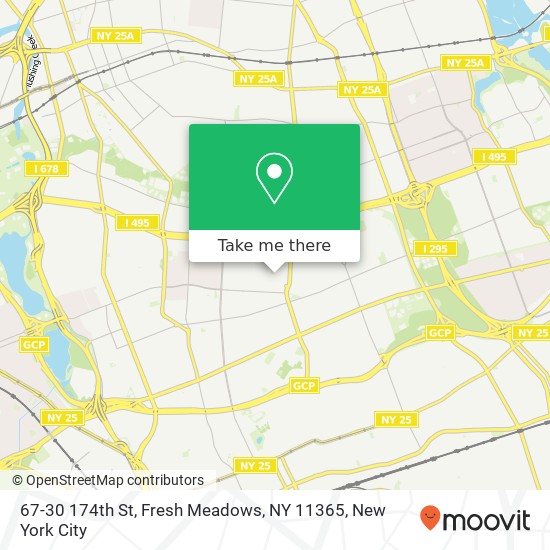 Mapa de 67-30 174th St, Fresh Meadows, NY 11365