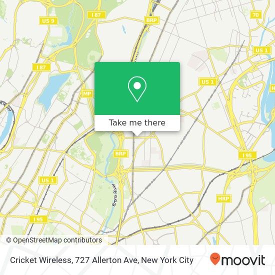 Mapa de Cricket Wireless, 727 Allerton Ave