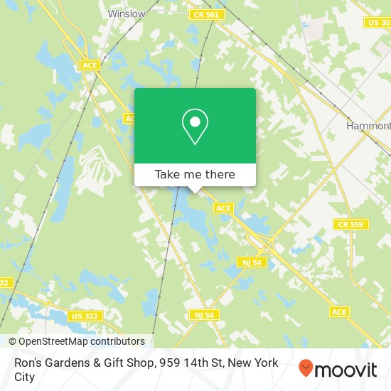 Mapa de Ron's Gardens & Gift Shop, 959 14th St