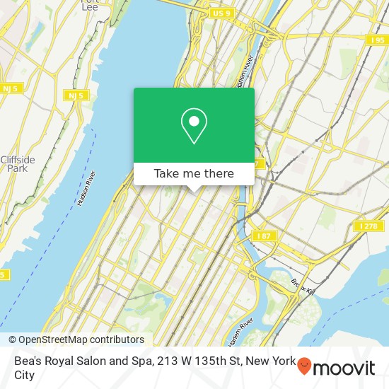 Bea's Royal Salon and Spa, 213 W 135th St map