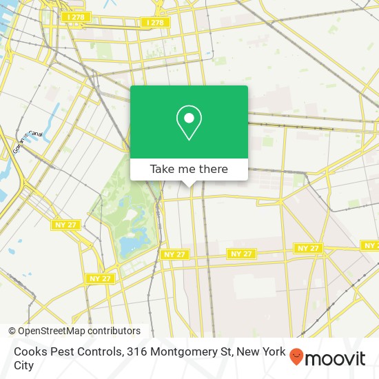 Mapa de Cooks Pest Controls, 316 Montgomery St