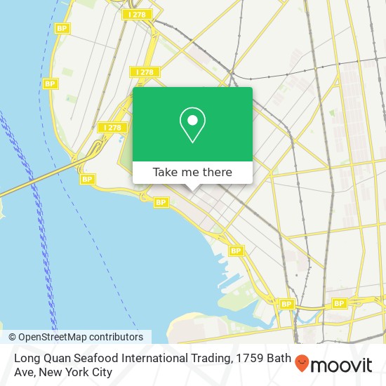 Mapa de Long Quan Seafood International Trading, 1759 Bath Ave