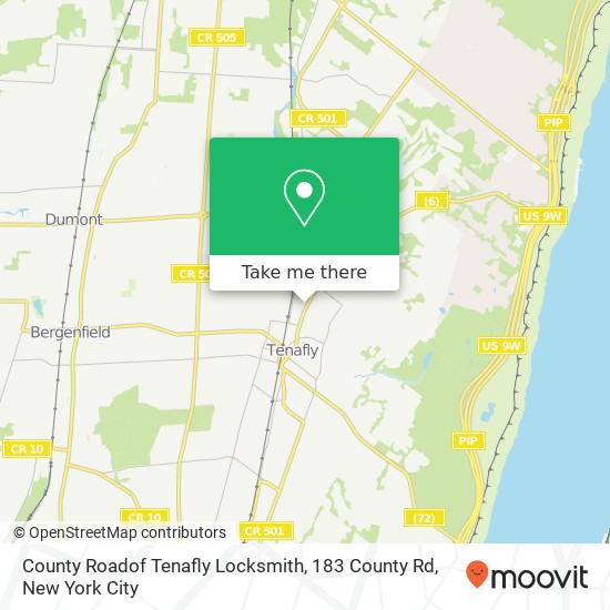 Mapa de County Roadof Tenafly Locksmith, 183 County Rd