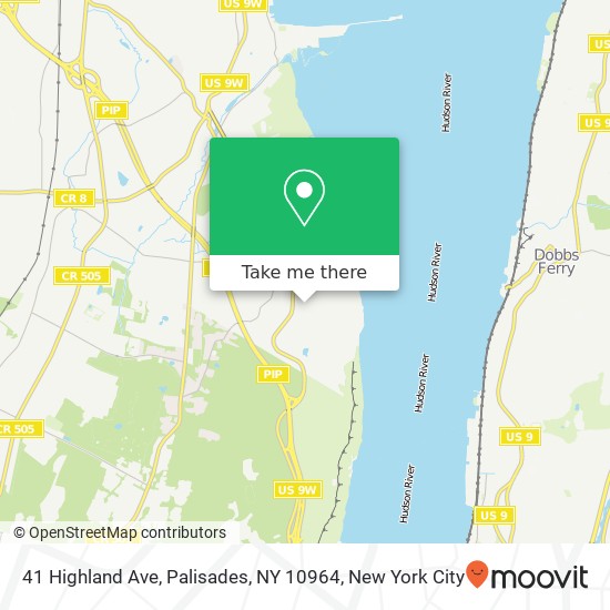 Mapa de 41 Highland Ave, Palisades, NY 10964