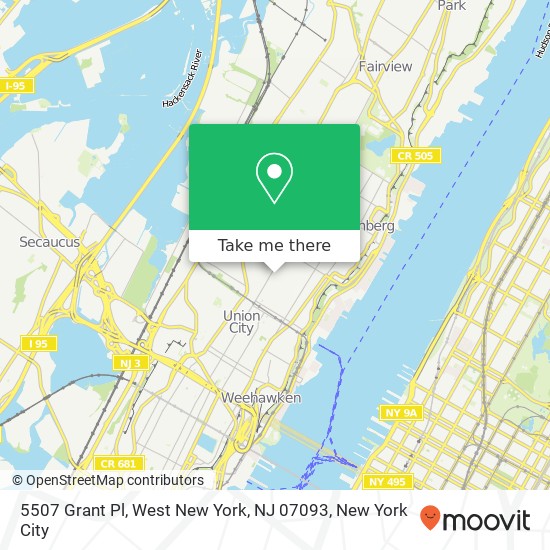 5507 Grant Pl, West New York, NJ 07093 map
