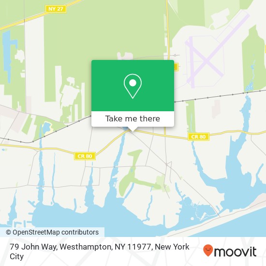 Mapa de 79 John Way, Westhampton, NY 11977