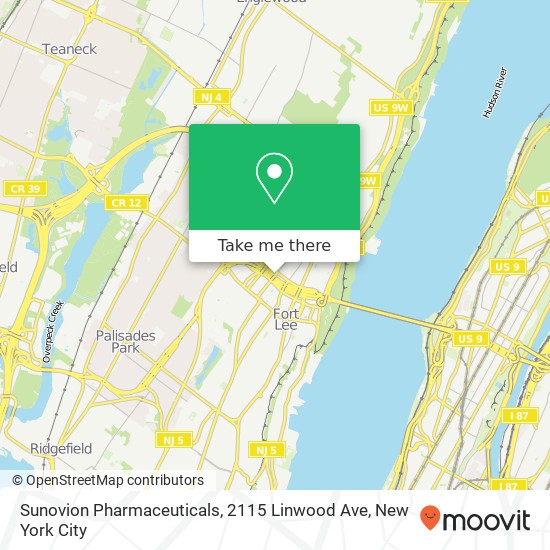 Mapa de Sunovion Pharmaceuticals, 2115 Linwood Ave