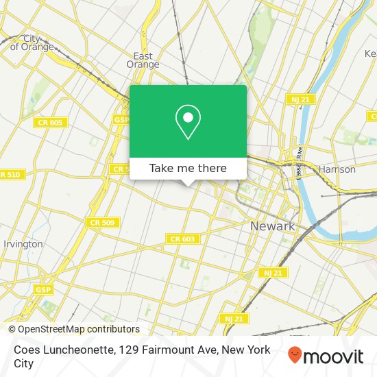 Coes Luncheonette, 129 Fairmount Ave map
