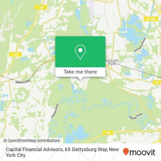 Capital Financial Advisors, 65 Gettysburg Way map