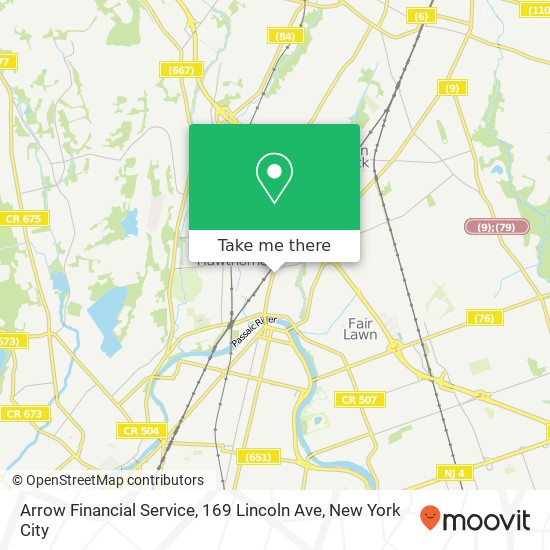 Mapa de Arrow Financial Service, 169 Lincoln Ave
