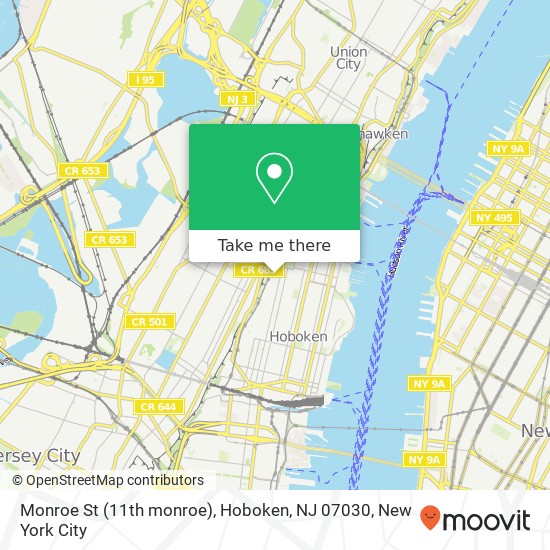 Monroe St (11th monroe), Hoboken, NJ 07030 map