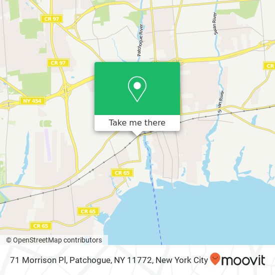 Mapa de 71 Morrison Pl, Patchogue, NY 11772