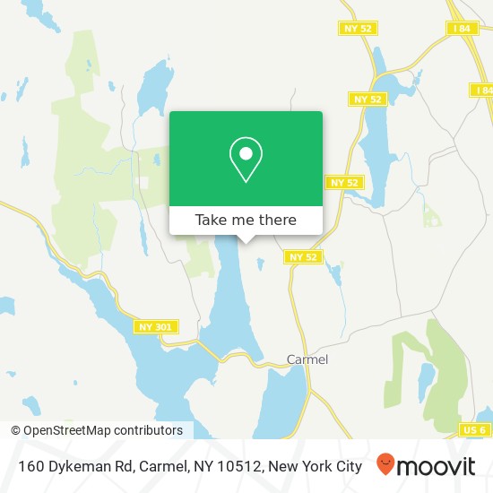 Mapa de 160 Dykeman Rd, Carmel, NY 10512