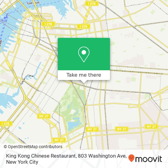 Mapa de King Kong Chinese Restaurant, 803 Washington Ave