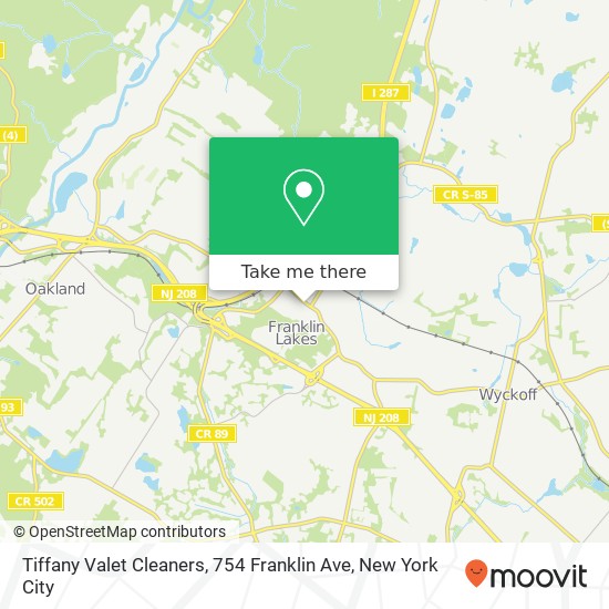 Mapa de Tiffany Valet Cleaners, 754 Franklin Ave