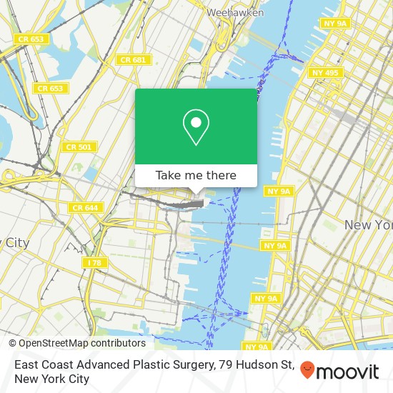 Mapa de East Coast Advanced Plastic Surgery, 79 Hudson St