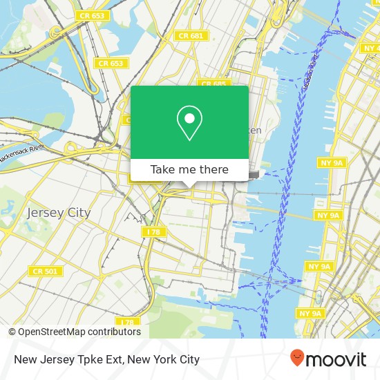 Mapa de New Jersey Tpke Ext, Jersey City, NJ 07310