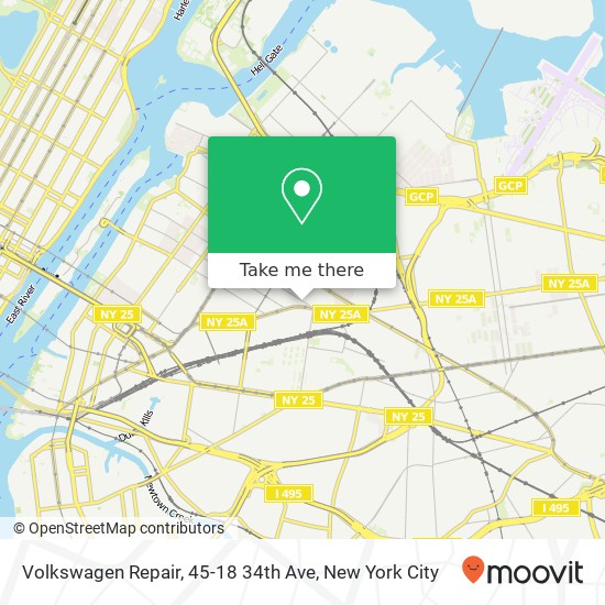 Mapa de Volkswagen Repair, 45-18 34th Ave