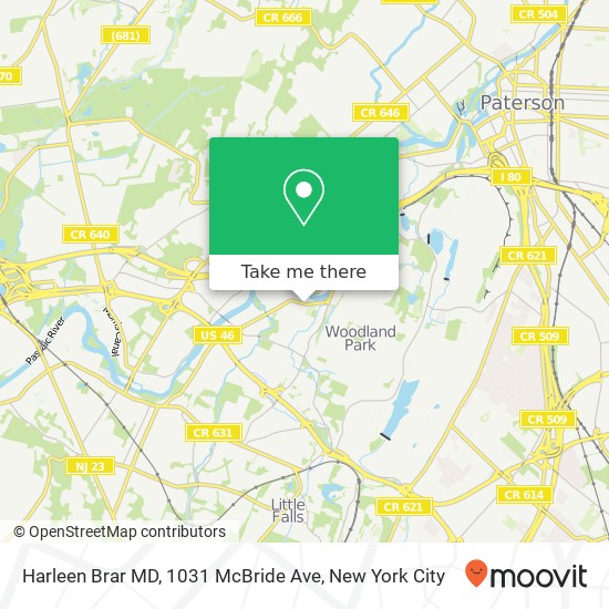 Mapa de Harleen Brar MD, 1031 McBride Ave