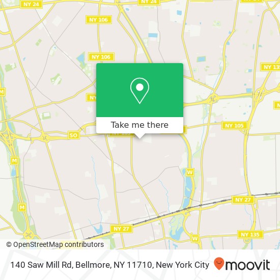 Mapa de 140 Saw Mill Rd, Bellmore, NY 11710