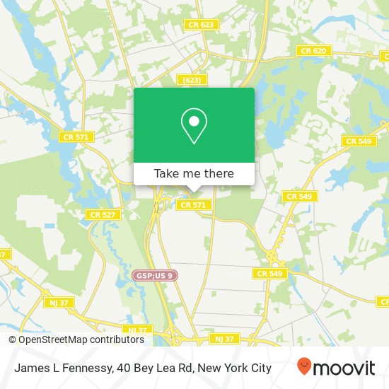 James L Fennessy, 40 Bey Lea Rd map