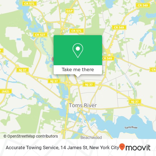 Accurate Towing Service, 14 James St map