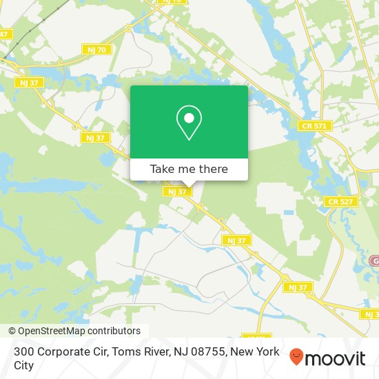 Mapa de 300 Corporate Cir, Toms River, NJ 08755