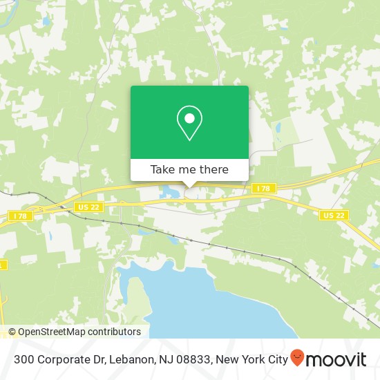 Mapa de 300 Corporate Dr, Lebanon, NJ 08833