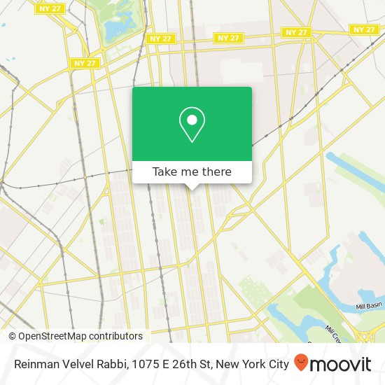 Mapa de Reinman Velvel Rabbi, 1075 E 26th St