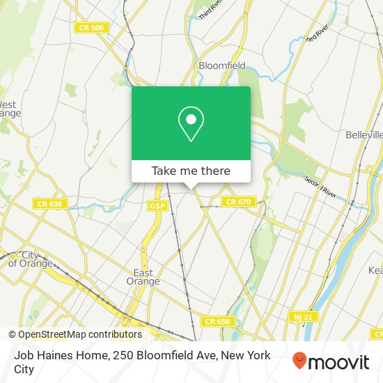 Job Haines Home, 250 Bloomfield Ave map