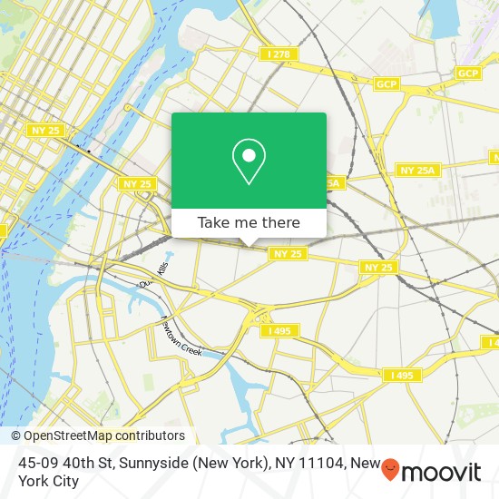 Mapa de 45-09 40th St, Sunnyside (New York), NY 11104