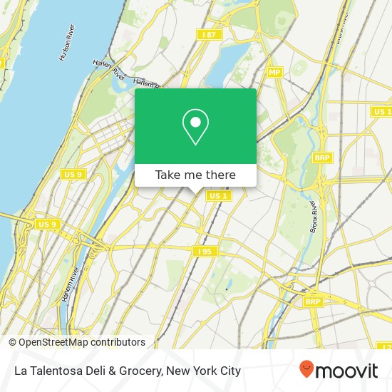 Mapa de La Talentosa Deli & Grocery, 2121 Grand Concourse