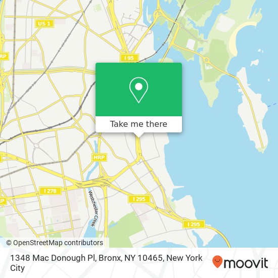 Mapa de 1348 Mac Donough Pl, Bronx, NY 10465