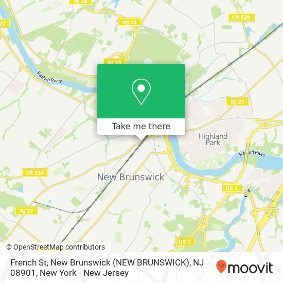 Mapa de French St, New Brunswick (NEW BRUNSWICK), NJ 08901