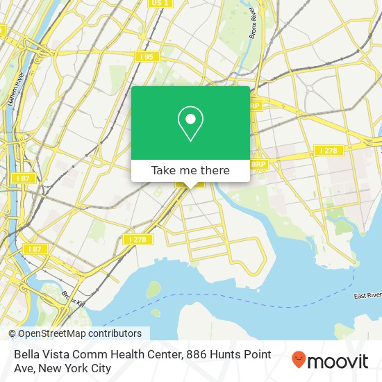 Bella Vista Comm Health Center, 886 Hunts Point Ave map