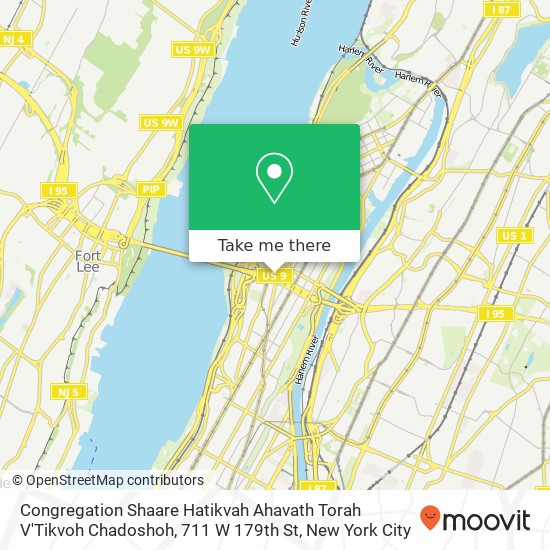 Congregation Shaare Hatikvah Ahavath Torah V'Tikvoh Chadoshoh, 711 W 179th St map