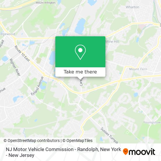 Mapa de NJ Motor Vehicle Commission - Randolph