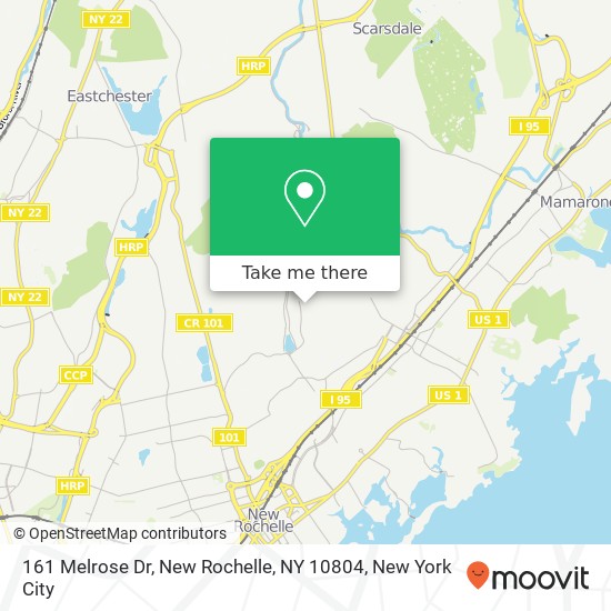Mapa de 161 Melrose Dr, New Rochelle, NY 10804