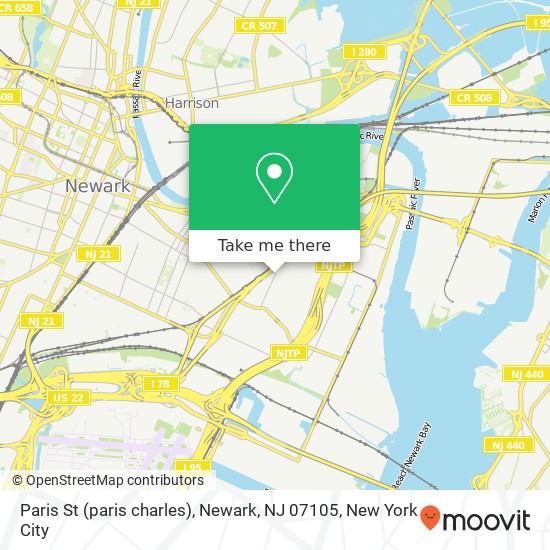 Mapa de Paris St (paris charles), Newark, NJ 07105