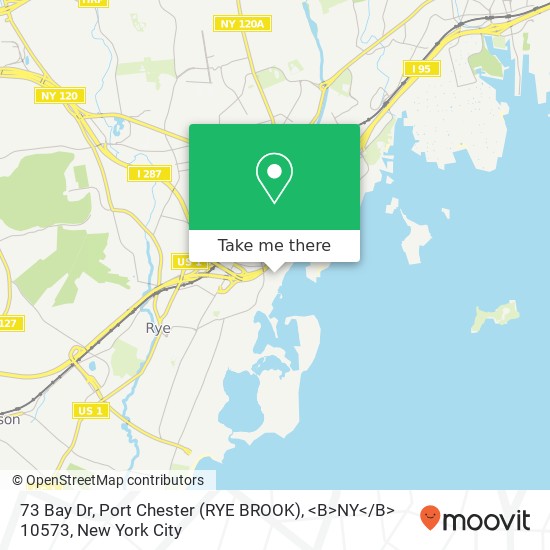 Mapa de 73 Bay Dr, Port Chester (RYE BROOK), <B>NY< / B> 10573
