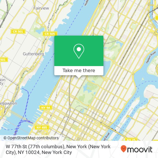 Mapa de W 77th St (77th columbus), New York (New York City), NY 10024
