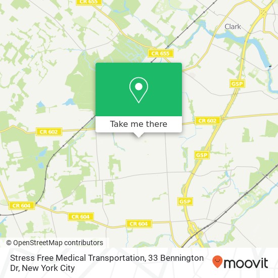 Mapa de Stress Free Medical Transportation, 33 Bennington Dr