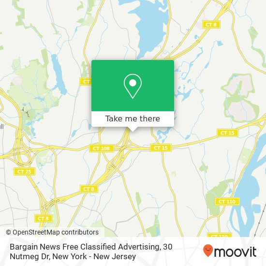 Mapa de Bargain News Free Classified Advertising, 30 Nutmeg Dr